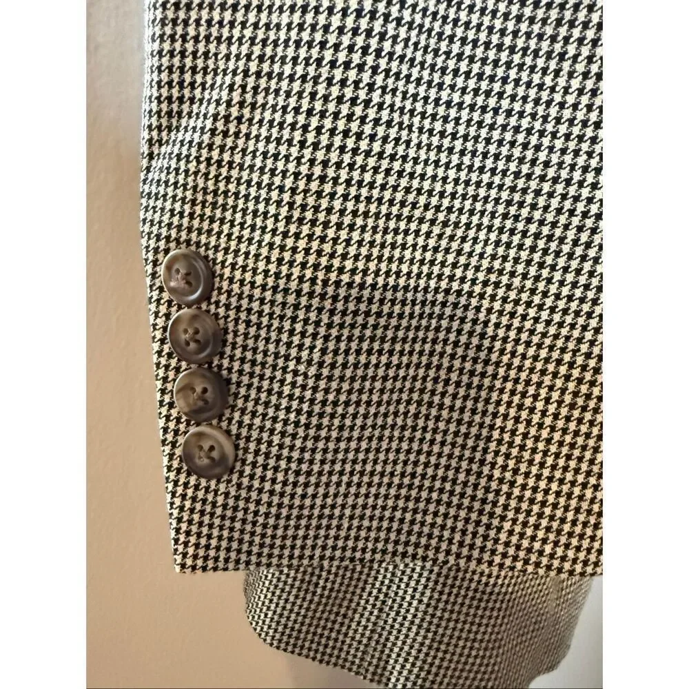 Vintage Burberrys Men's Size 41 Sportscoat Blazer Jacket Black Houndstooth Plaid